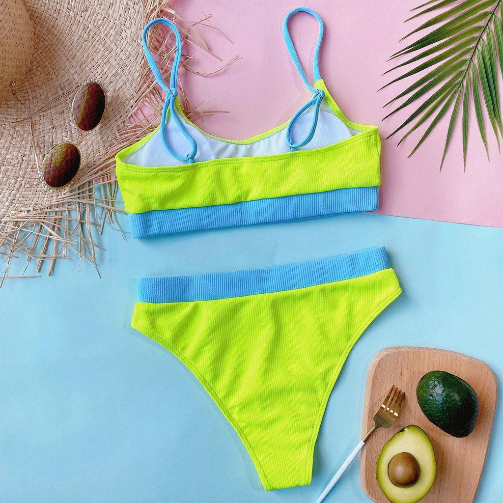 Maillot de bain push-up femme Maillot de bain moderne pour femme Bikinis Ensemble bikini taille haute Bikini uni Maillot de bain 2 pièces Maillot de bain femme Maillot de bain Ensemble bikini taille haute Tenue de sport Maillot de bain Bikini