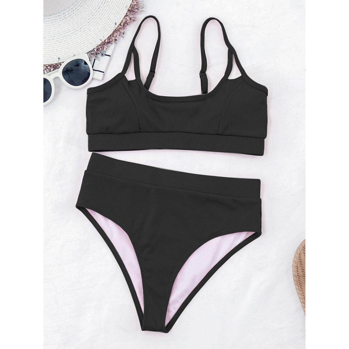 Maillot de bain push-up femme Maillot de bain moderne pour femme Bikinis Ensemble bikini taille haute Bikini uni Maillot de bain 2 pièces Maillot de bain femme Maillot de bain Ensemble bikini taille haute Tenue de sport Maillot de bain Bikini