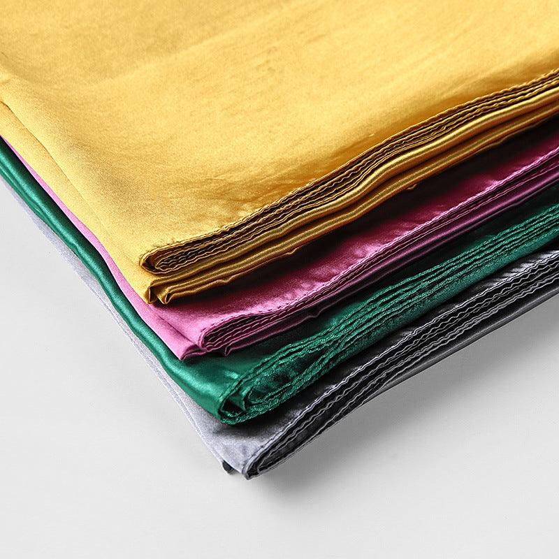 Foulards en soie carrés longs et doux de luxe, foulard léger et élégant en satin de soie douce, écharpe hijab, châles en soie soyeux pour femmes, bandeau pour cheveux, 90*90cm