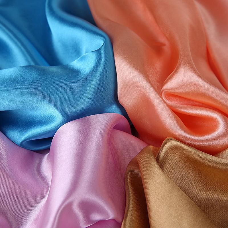 Foulards en soie carrés longs et doux de luxe, foulard léger et élégant en satin de soie douce, écharpe hijab, châles en soie soyeux pour femmes, bandeau pour cheveux, 90*90cm