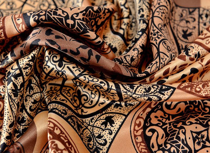 Foulards en soie carrés longs et doux de luxe, foulard léger et élégant en satin de soie douce, écharpe hijab, châles en soie soyeux pour femmes, bandeau pour cheveux, 90*90cm