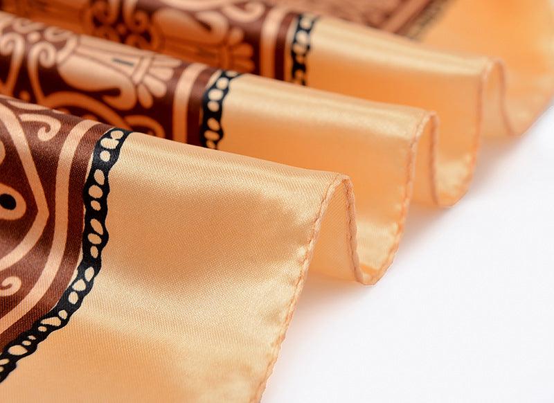 Foulards en soie carrés longs et doux de luxe, foulard léger et élégant en satin de soie douce, écharpe hijab, châles en soie soyeux pour femmes, bandeau pour cheveux, 90*90cm