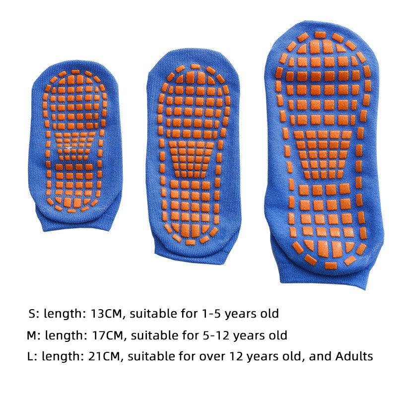 Chaussettes antidérapantes unisexes, chaussettes de trampoline en coton respirant, courtes, élastiques, pour yoga, Pilates, hôpital, avec semelle antidérapante et rembourrée pour enfants et adultes.