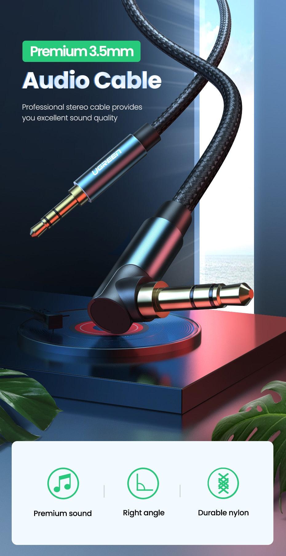 Câble auxiliaire HI-FI 3,5 mm mâle-mâle pour autoradio, casque, téléphone portable