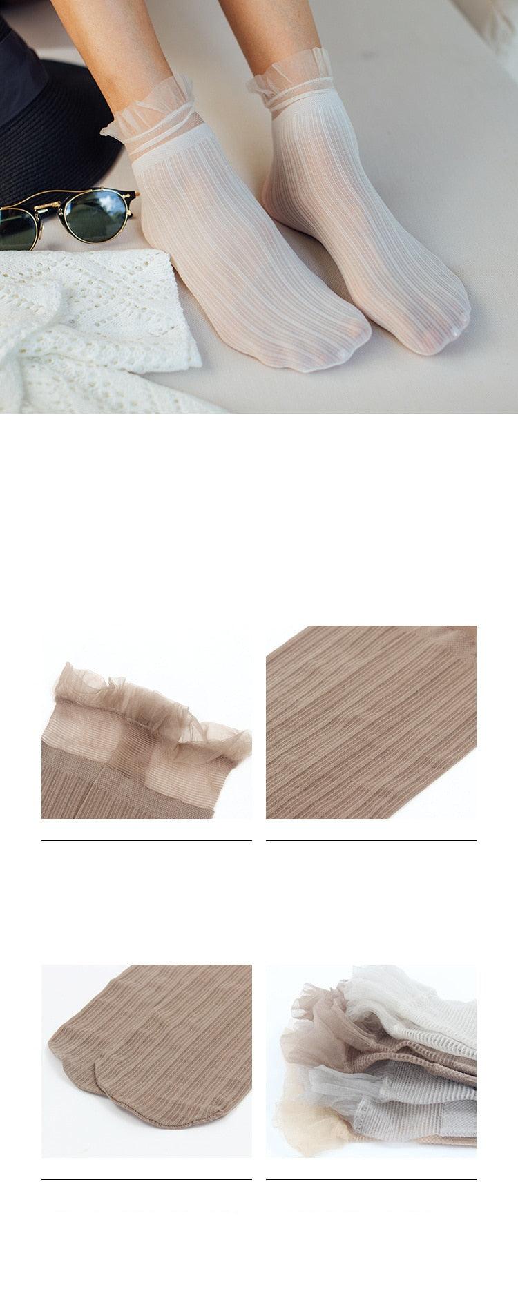 1 paire de chaussettes pour femme, printemps, nouvelle mode, chaussettes unies pour femme, douces, mignonnes, longues, en maille fine, en coton de haute qualité, invisibles pour femme