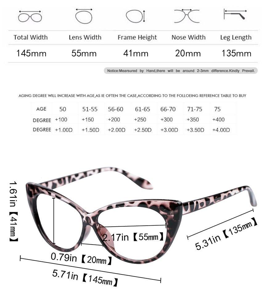 Lunettes de Lecture Œil de Chat Pour Femmes Légères Presbytes Lunettes de Lecture Tendance Mignonnes pour Femmes Lunettes de Lecture pour Ordinateur Anti-reflet Anti-UV   +0,5 0,75 1,0 1,25 1,5 1,75 2,0 2,5 3,0 3,5 4,0
