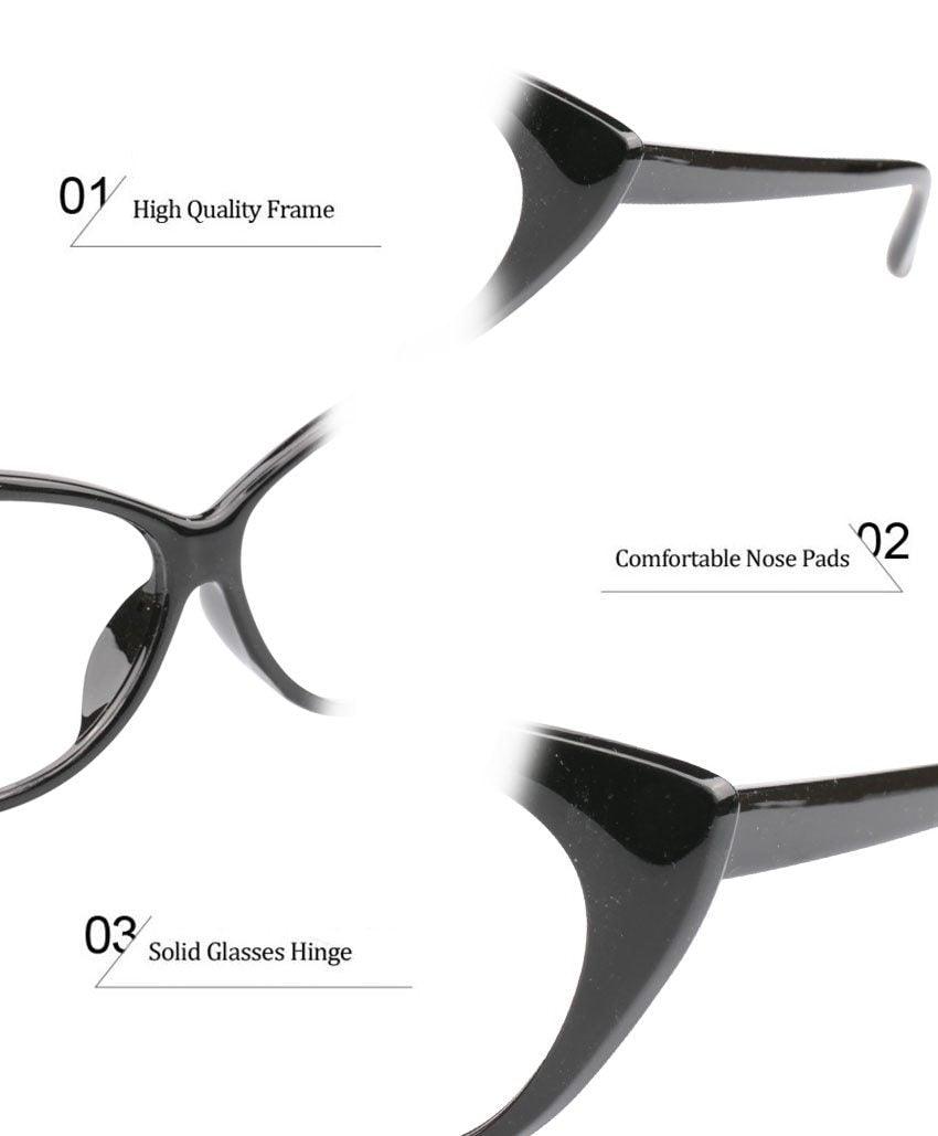 Lunettes de Lecture Œil de Chat Pour Femmes Légères Presbytes Lunettes de Lecture Tendance Mignonnes pour Femmes Lunettes de Lecture pour Ordinateur Anti-reflet Anti-UV   +0,5 0,75 1,0 1,25 1,5 1,75 2,0 2,5 3,0 3,5 4,0