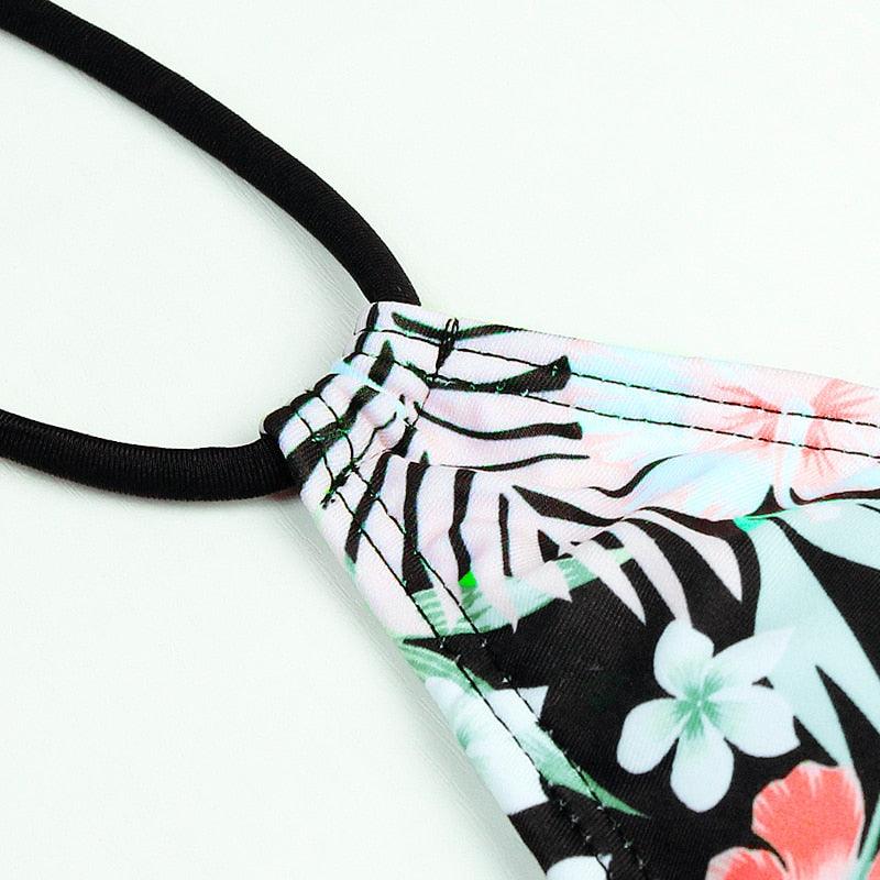 Maillot de Bain Femme Push Up Imprimé Floral Maillots de Bain Deux Pièces Beachwear