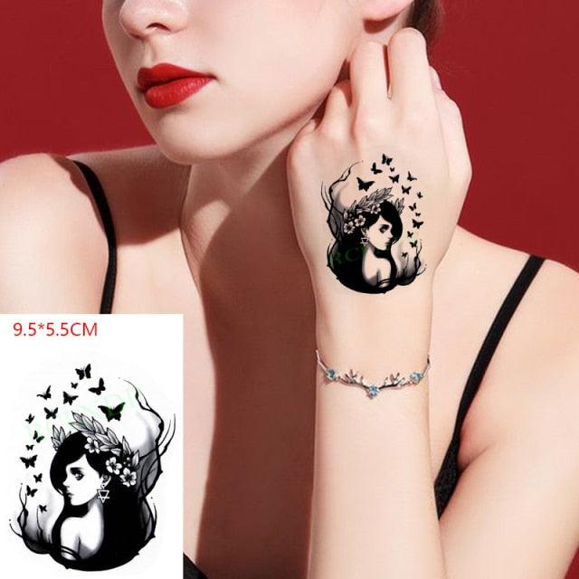 Autocollant de tatouage temporaire étanche pour animaux Loup Tatouage moderne Pied Cou Tatouages de luxe pour hommes et femmes
