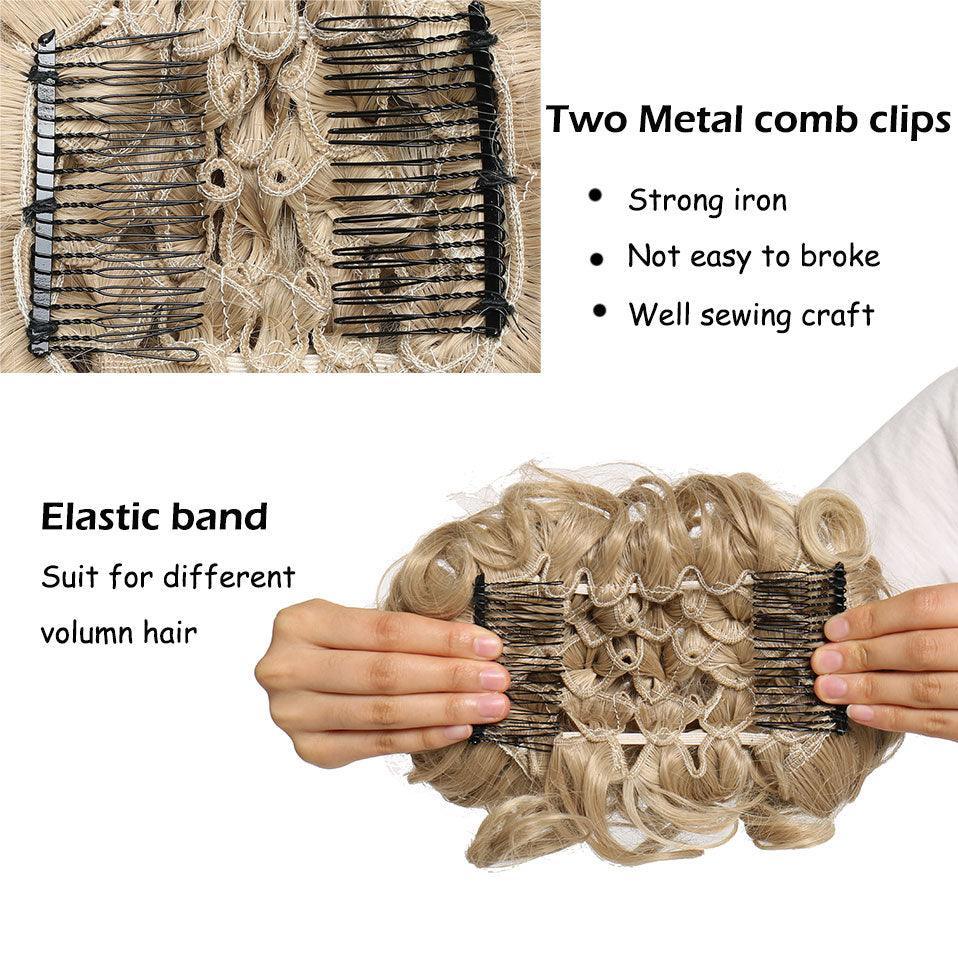 Tendance GRANDE Pince à Cheveux Frisés, Extension de Cheveux Synthétiques, Chignon pour Femmes, Postiche pour Couvrir les Cheveux, Extension de Chignon à Clip pour des Chignons Volumineux pour Filles