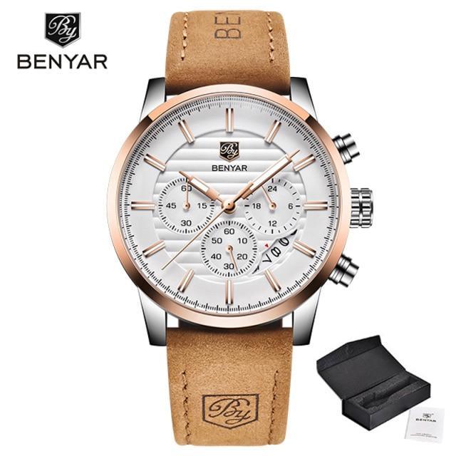 Montres de Luxe pour Hommes, Montre Tendance Étanche pour Hommes, Décontractée Sport Bracelet en Cuir