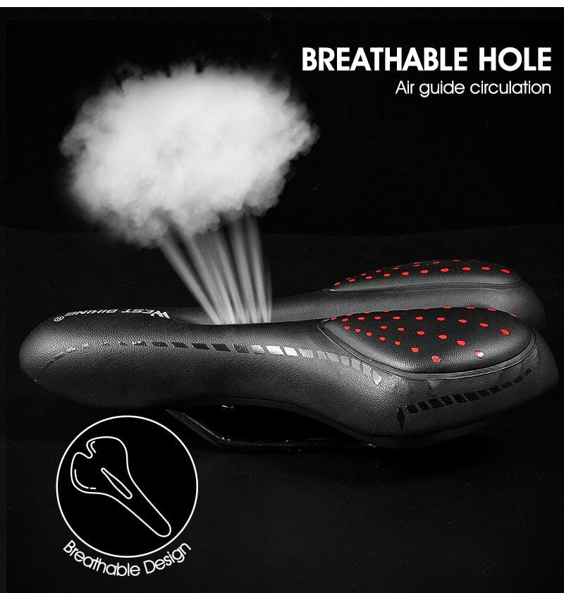Selle de vélo de montagne de route, en cuir PU, coussin de cyclisme confortable, antichoc, rembourré de gel, pour hommes, selle de vélo confortable, antidérapante, étanche, pour VTT.