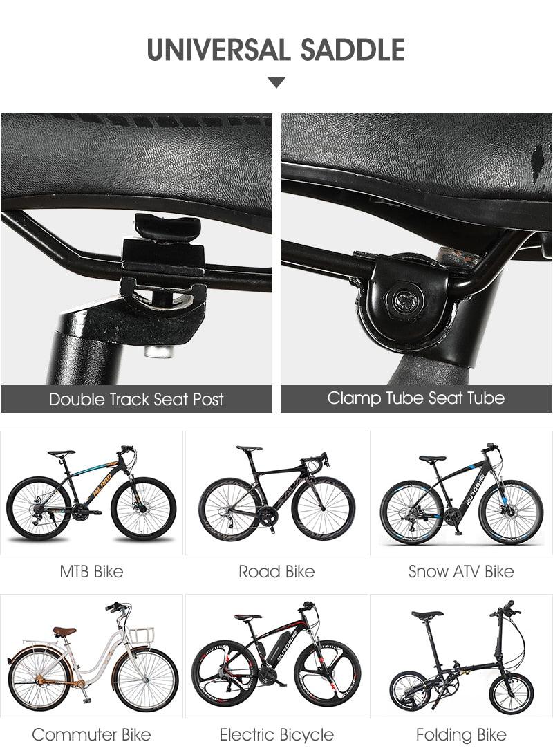 Selle de vélo de montagne de route, en cuir PU, coussin de cyclisme confortable, antichoc, rembourré de gel, pour hommes, selle de vélo confortable, antidérapante, étanche, pour VTT.