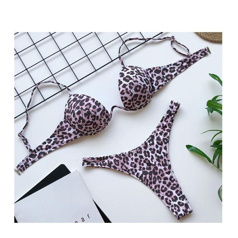 Maillot de bain bikini taille haute push-up maillot de bain léopard femme ensemble bikini maillots de bain femme maillots de bain push-up avec armatures en V coupe haute bikini deux pièces maillots de bain femme