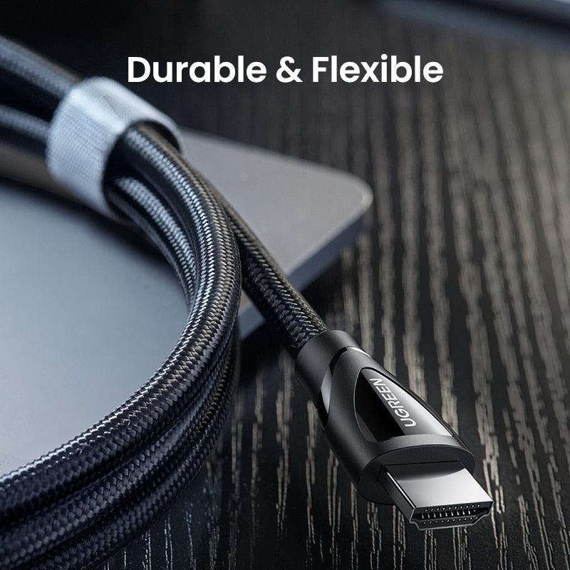 Câble HDMI Noir 2.1 8K60Hz 4K120Hz Répartiteur HDMI HDR10 48Gbps Ultra Haute Vitesse 4K 120Hz Câble HDMI Tressé Dynamic HDR Vision HDR 10 Compatible avec TV UHD Console de Jeu
