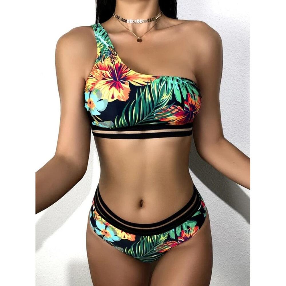 Maillot de bain de luxe pour femme, bikini noir, taille haute, 2 pièces, ensemble de maillot de bain, maillot de bain de plage pour femme, ensemble bikini bandage taille haute deux pièces, push-up