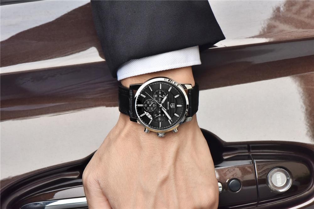 Montres de Luxe pour Hommes, Montre Tendance Étanche pour Hommes, Décontractée Sport Bracelet en Cuir