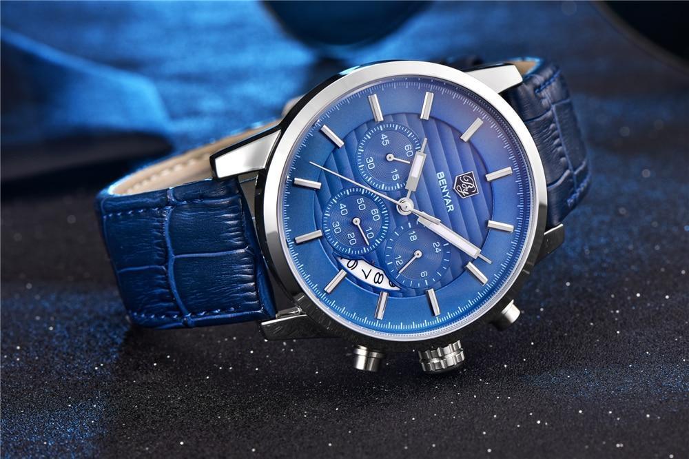 Montres de Luxe pour Hommes, Montre Tendance Étanche pour Hommes, Décontractée Sport Bracelet en Cuir