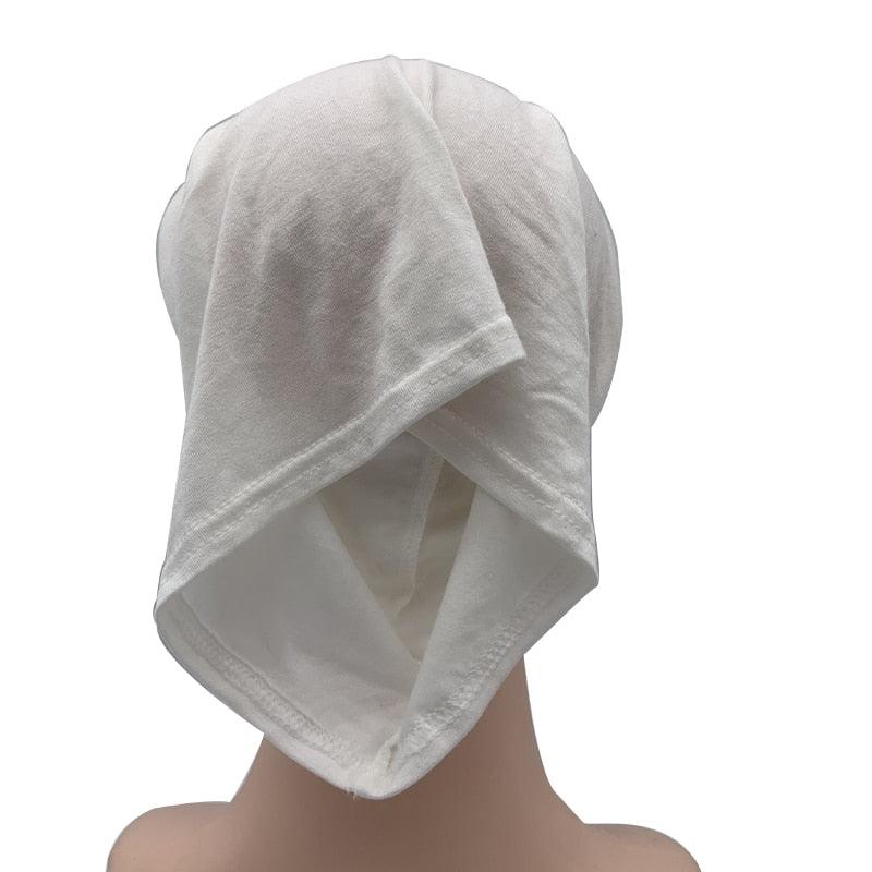 Nouveau Hijab en coton doux, turban respirant à nouer sous l'écharpe, hijab intérieur extensible élégant avec trou pour les oreilles, turban léger, casquettes de hijab rondes devant, bonnet turban pour femme