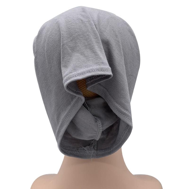 Nouveau Hijab en coton doux, turban respirant à nouer sous l'écharpe, hijab intérieur extensible élégant avec trou pour les oreilles, turban léger, casquettes de hijab rondes devant, bonnet turban pour femme