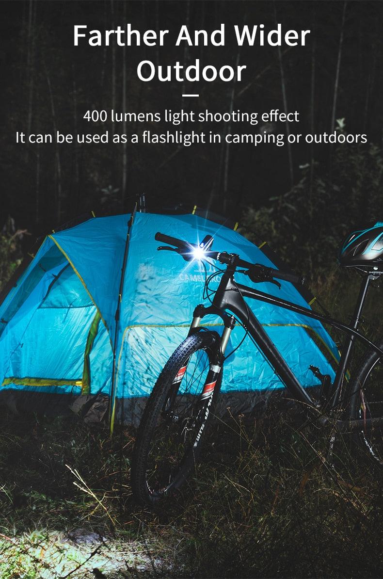 Lampe frontale de vélo étanche rechargeable par USB Phare de vélo Lampe de poche LED Lampe de vélo rechargeable par USB Phare avant de vélo Lampe de phare de vélo LED 2000 mAh