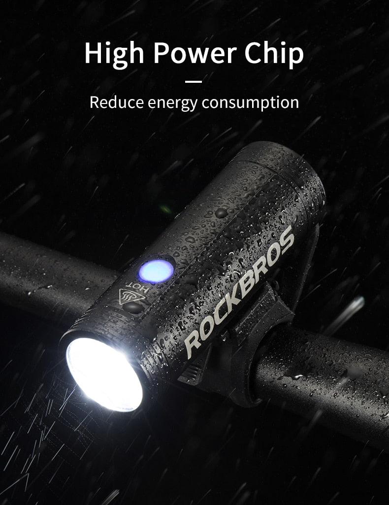 Lampe frontale de vélo étanche rechargeable par USB Phare de vélo Lampe de poche LED Lampe de vélo rechargeable par USB Phare avant de vélo Lampe de phare de vélo LED 2000 mAh