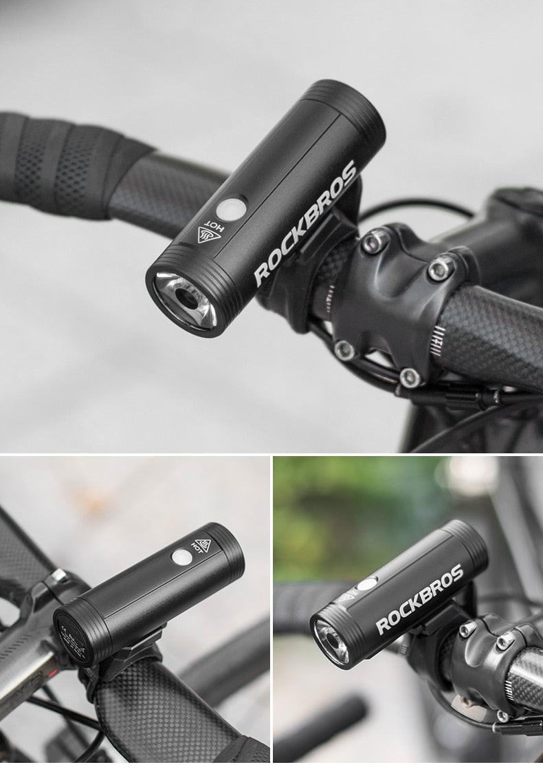 Lampe frontale de vélo étanche rechargeable par USB Phare de vélo Lampe de poche LED Lampe de vélo rechargeable par USB Phare avant de vélo Lampe de phare de vélo LED 2000 mAh