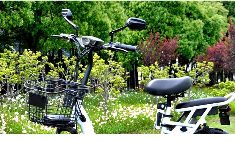 Rétroviseur de vélo intelligent, élégant, pour guidon, réflecteur arrière, pour VTT, vélo électrique, trottinette, miroir HD grand angle réglable, réflecteur arrière large, vision réglable, rétroviseurs gauche et droit pour vélo de route électrique.