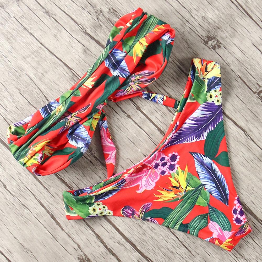 Ensemble de bikini solide Maillot de bain femme Bikini Maillot de bain femme Haut court Licou Maillot de bain Maillot de bain Bikini Coupe haute Maillot de bain taille haute Grande taille Maillot de bain d'été
