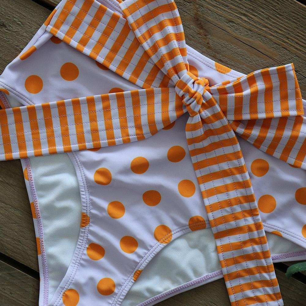 Ensemble bikini deux pièces à volants pour femme, maillot de bain push-up rembourré à imprimé floral, maillot de bain de plage, bikini triangle à nouer sur le côté et string échancré