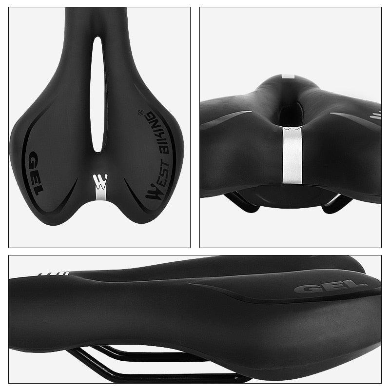 Selle de vélo de montagne de route, en cuir PU, coussin de cyclisme confortable, antichoc, rembourré de gel, pour hommes, selle de vélo confortable, antidérapante, étanche, pour VTT.
