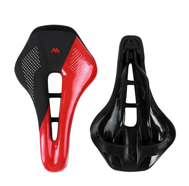 Selle de vélo de montagne de route, en cuir PU, coussin de cyclisme confortable, antichoc, rembourré de gel, pour hommes, selle de vélo confortable, antidérapante, étanche, pour VTT.