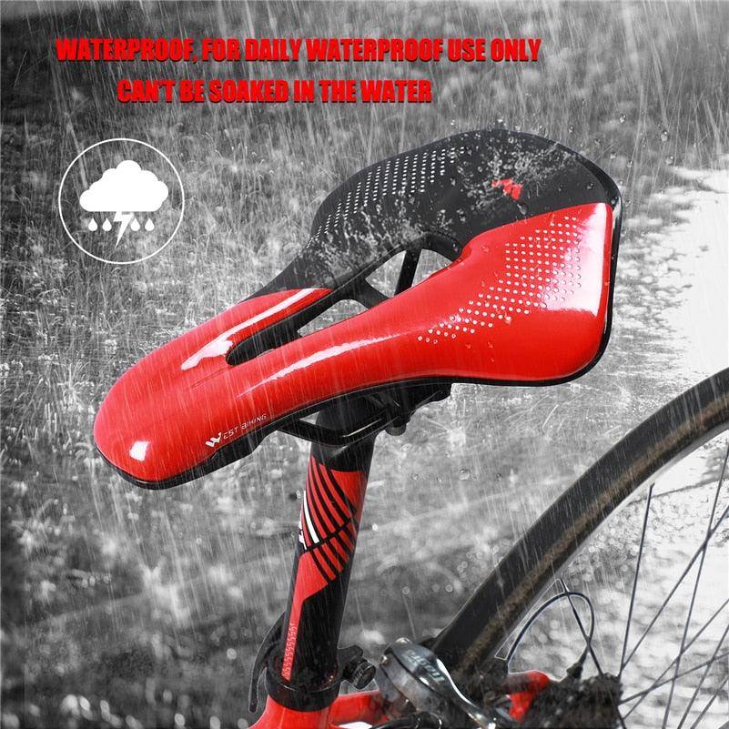 Selle de vélo de montagne de route, en cuir PU, coussin de cyclisme confortable, antichoc, rembourré de gel, pour hommes, selle de vélo confortable, antidérapante, étanche, pour VTT.