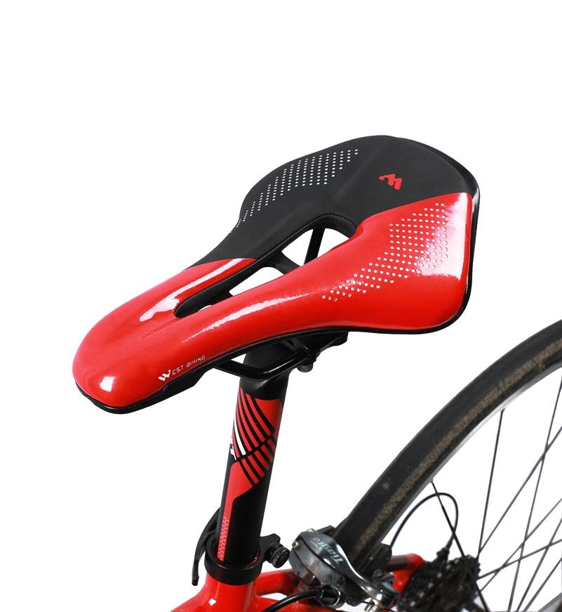 Selle de vélo de montagne de route, en cuir PU, coussin de cyclisme confortable, antichoc, rembourré de gel, pour hommes, selle de vélo confortable, antidérapante, étanche, pour VTT.