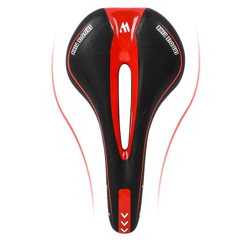 Selle de vélo de montagne de route, en cuir PU, coussin de cyclisme confortable, antichoc, rembourré de gel, pour hommes, selle de vélo confortable, antidérapante, étanche, pour VTT.