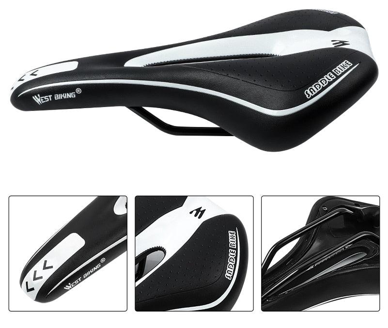 Selle de vélo de montagne de route, en cuir PU, coussin de cyclisme confortable, antichoc, rembourré de gel, pour hommes, selle de vélo confortable, antidérapante, étanche, pour VTT.