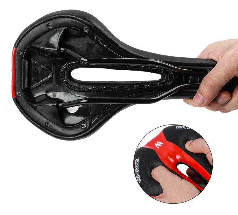 Selle de vélo de montagne de route, en cuir PU, coussin de cyclisme confortable, antichoc, rembourré de gel, pour hommes, selle de vélo confortable, antidérapante, étanche, pour VTT.