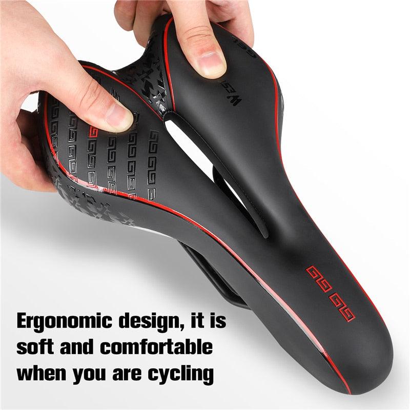 Selle de vélo de montagne de route, en cuir PU, coussin de cyclisme confortable, antichoc, rembourré de gel, pour hommes, selle de vélo confortable, antidérapante, étanche, pour VTT.