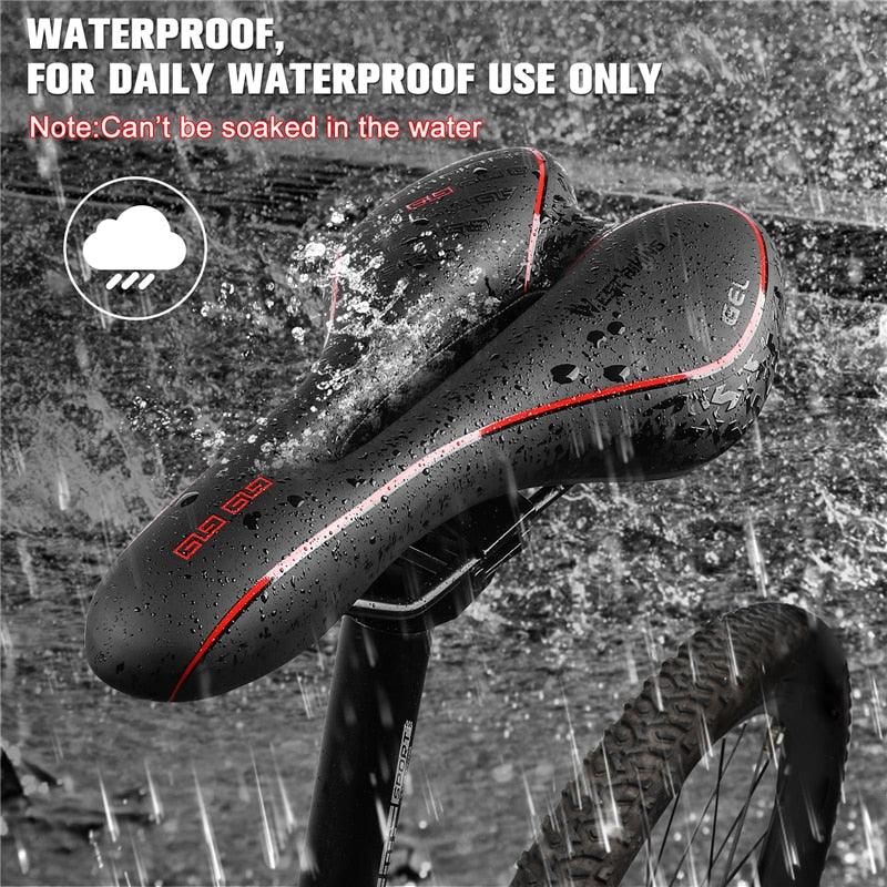 Selle de vélo de montagne de route, en cuir PU, coussin de cyclisme confortable, antichoc, rembourré de gel, pour hommes, selle de vélo confortable, antidérapante, étanche, pour VTT.