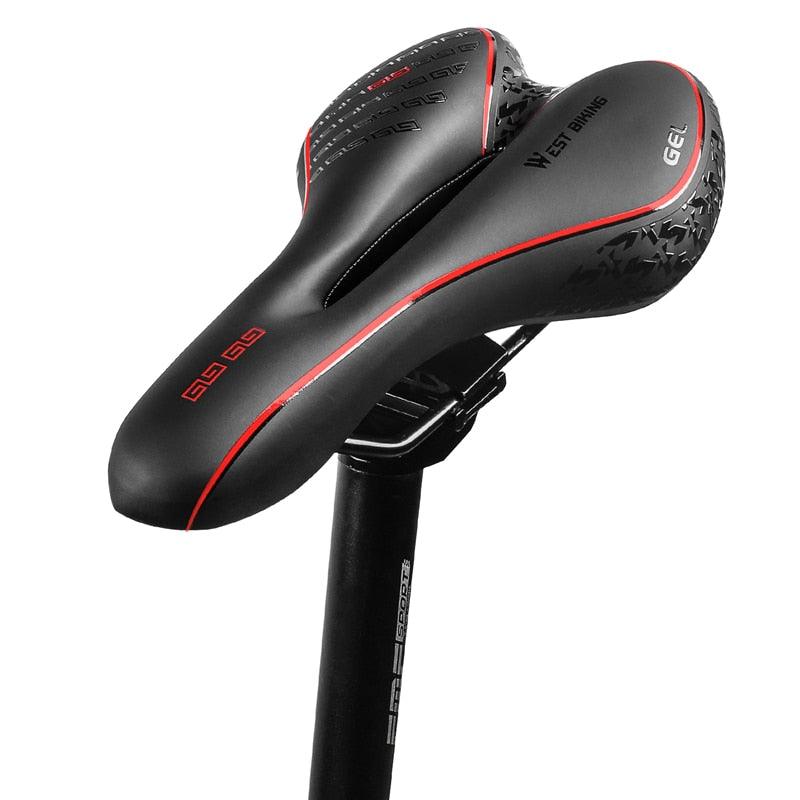 Selle de vélo de montagne de route, en cuir PU, coussin de cyclisme confortable, antichoc, rembourré de gel, pour hommes, selle de vélo confortable, antidérapante, étanche, pour VTT.