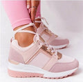 Baskets femmes imprimé léopard à lacets chaussures vulcanisées femme baskets de sport respirantes rehaussant la taille pour la marche, le jogging Baskets de sport dorées et argentées pour femmes