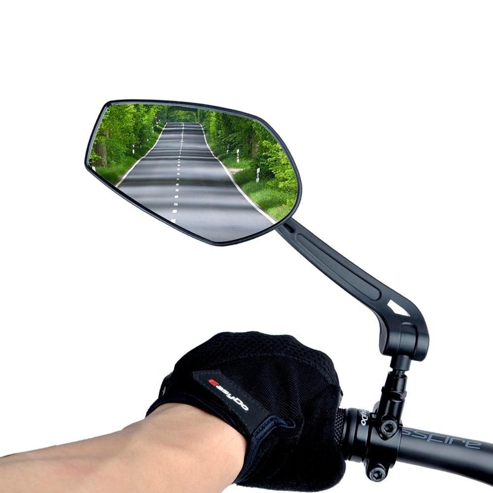 Rétroviseur de vélo intelligent, élégant, pour guidon, réflecteur arrière, pour VTT, vélo électrique, trottinette, miroir HD grand angle réglable, réflecteur arrière large, vision réglable, rétroviseurs gauche et droit pour vélo de route électrique.