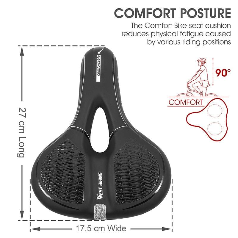 Selle de vélo de montagne de route, en cuir PU, coussin de cyclisme confortable, antichoc, rembourré de gel, pour hommes, selle de vélo confortable, antidérapante, étanche, pour VTT.