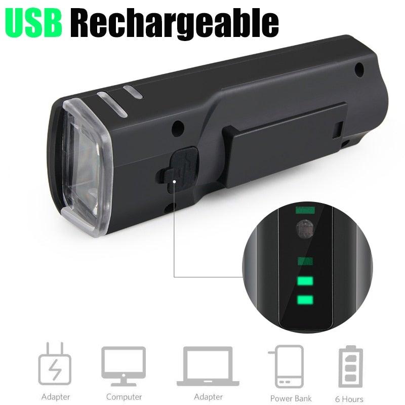 Lampe torche de vélo anti-éblouissement intelligente rechargeable par USB pour vélo - Phare avant et arrière, ensemble de lampes de vélo, phare avant et feu arrière rechargeables par USB pour vélo, 4 modes d'éclairage, phare LED.