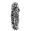 Grand Tatouage Réaliste Tigre Étanche Temporaire Dragon Fleur Autocollant Bras Complet Grande Taille Manchon Grand Design Luxe Pour Hommes