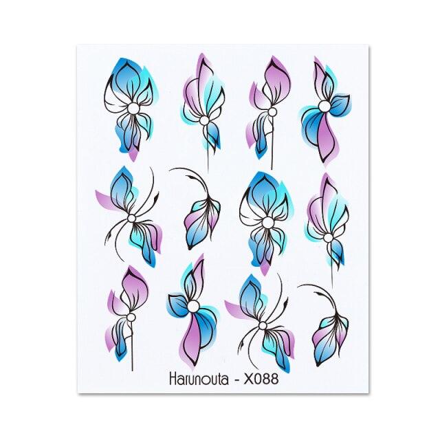 Autocollant pour ongles en relief, décalcomanies 3D fleurs feuilles curseur à eau pour nail art, autocollant de transfert, décoration 3D motif vague pour femmes filles, décalcomanies autocollantes, décoration pour ongles en bande de courbe métallique.