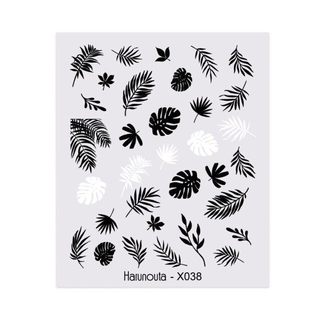 Autocollant pour ongles en relief, décalcomanies 3D fleurs feuilles curseur à eau pour nail art, autocollant de transfert, décoration 3D motif vague pour femmes filles, décalcomanies autocollantes, décoration pour ongles en bande de courbe métallique.