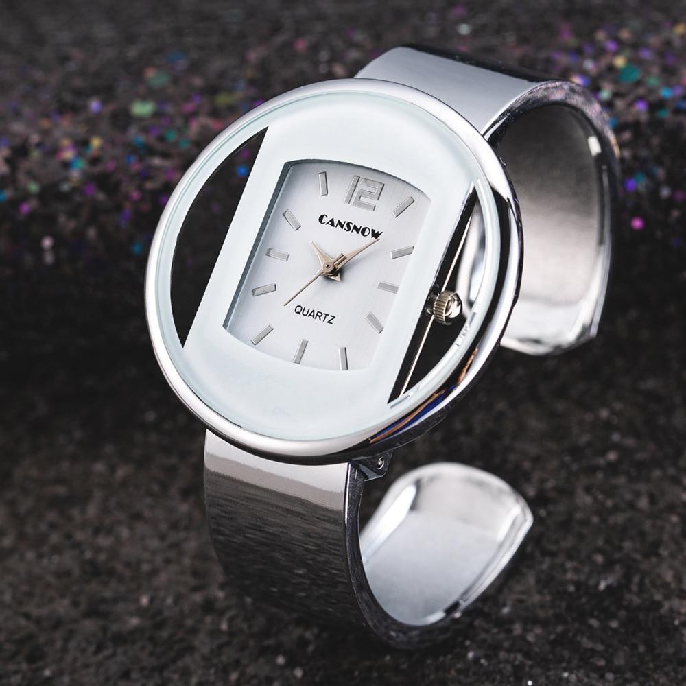 Montres classiques Fashion Gold pour femmes Montre-bracelet de luxe en acier inoxydable pour femmes