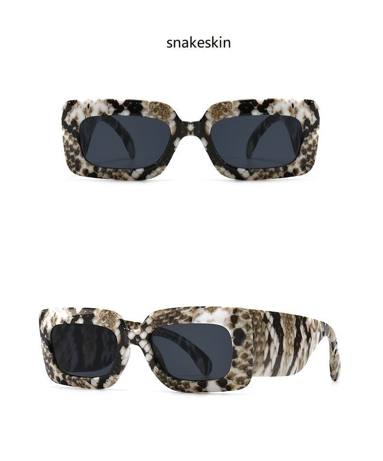 Lunettes de soleil carrées surdimensionnées classiques pour hommes et femmes, motif serpent, pour voyager