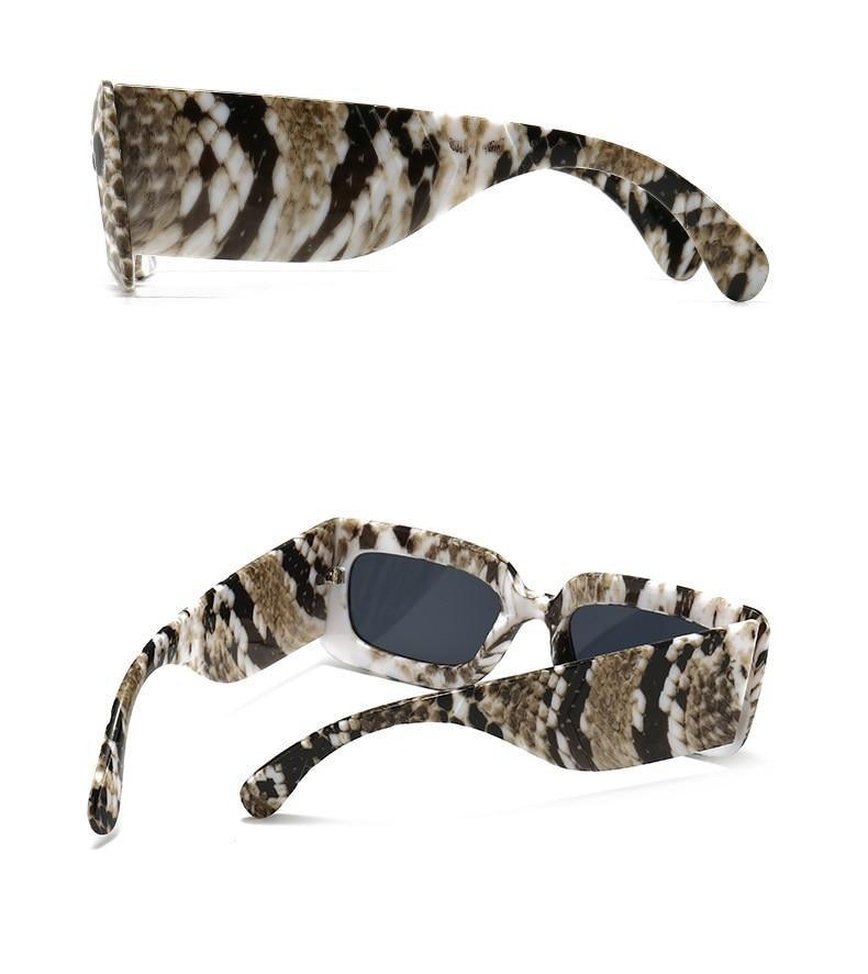 Lunettes de soleil carrées surdimensionnées classiques pour hommes et femmes, motif serpent, pour voyager